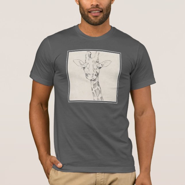Giraffe Porträtt | Skiss T Shirt (Framsida)