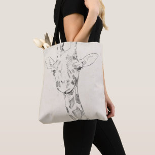 Giraffe Porträtt Skiss Tygkasse