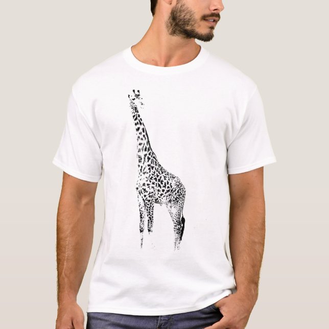 Giraffe Porträtt T Shirt (Framsida)