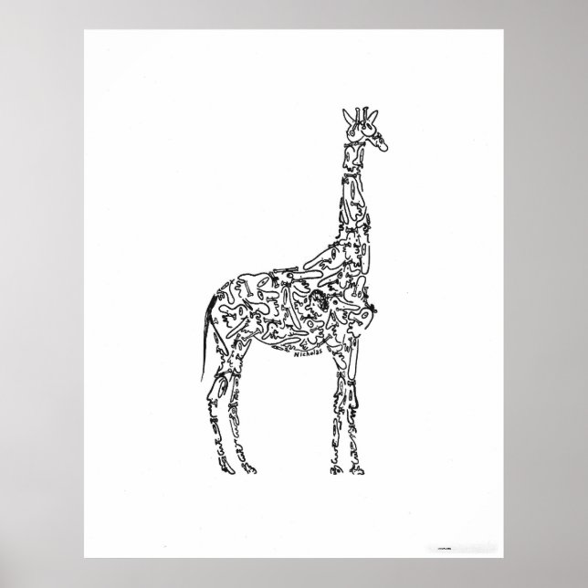 GIRAFFE - POSTER FUNNY ANIMAL (Framsidan)