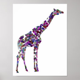 Giraffe-Poster med flera färgader Poster