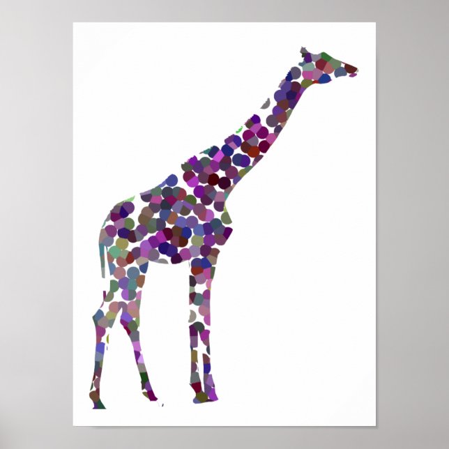 Giraffe-Poster med flera färgader Poster (Framsidan)