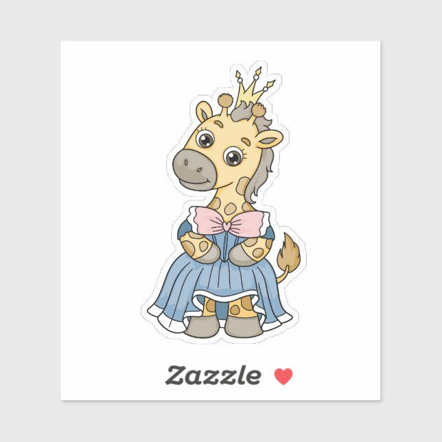 Giraffe Princess Klistermärken (Ark)