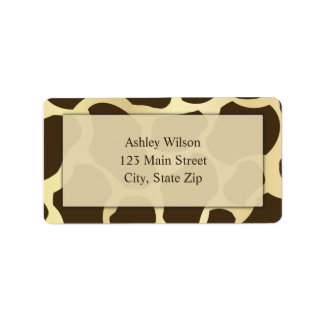 Giraffe Print Adressetiketters Adressetikett