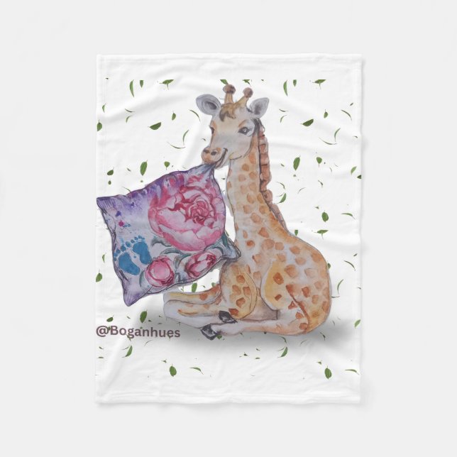 Giraffe Print Baby Fleece Blanket (Framsidan)