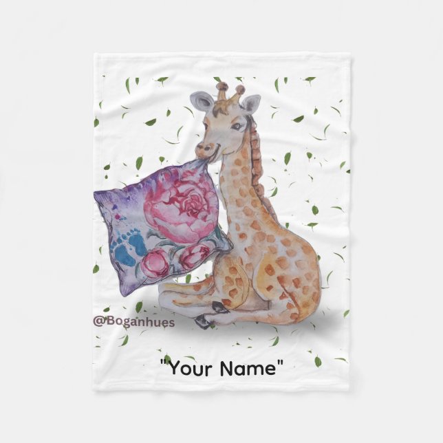 Giraffe Print Baby Fleece Blanket (Framsidan)
