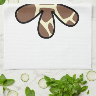 Giraffe Print, Brown Giraffe, Animal Print, Flower Kökshandduk