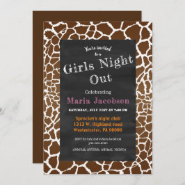 Giraffe print chalkboard inbjudningar