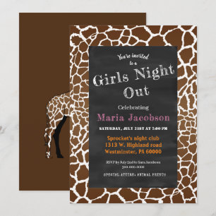 Giraffe print chalkboard inbjudningar
