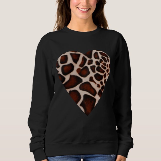 Giraffe Print Heart Pattern Gift Giraffe Skin T Shirt (Framsida)