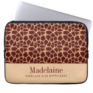 Giraffe Print i Rik Brown och Tan Hues Laptop Sleeve