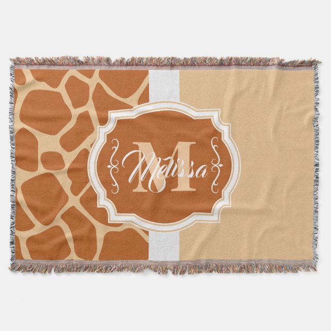 Giraffe Print Monogram Filt (Framsidan)