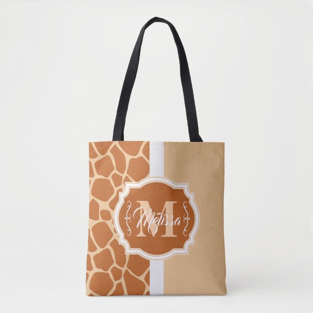 Giraffe Print Monogram Tygkasse (Framsida)