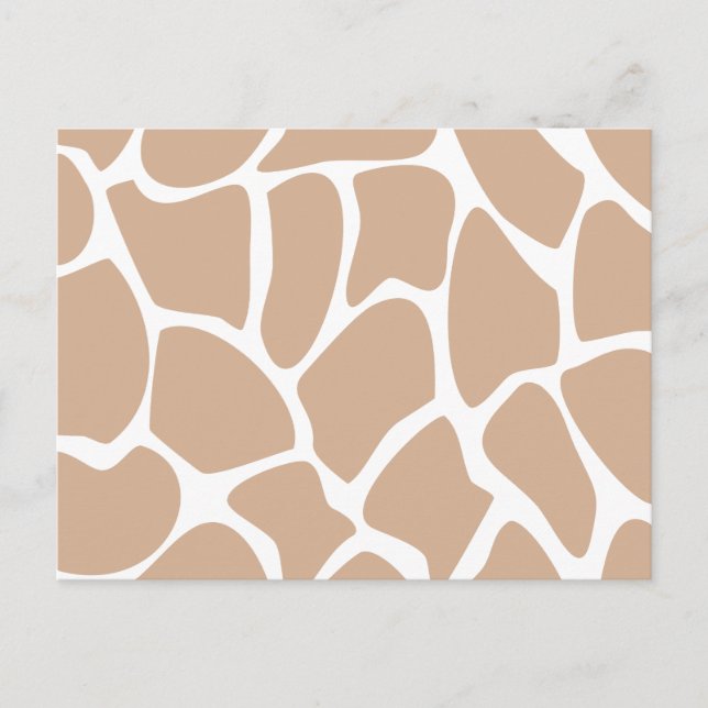 Giraffe Print Mönster i Beige. Vykort (Framsida)
