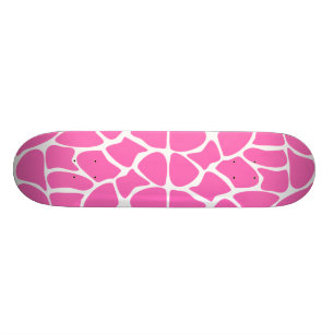 Giraffe Print Mönster i Bright Rosa. Skateboard Bräda 19,5 Cm