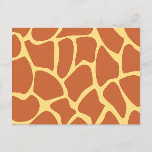 Giraffe Print Mönster i Brown och Gult. Vykort