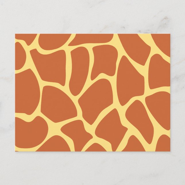 Giraffe Print Mönster i Brown och Gult. Vykort (Framsida)