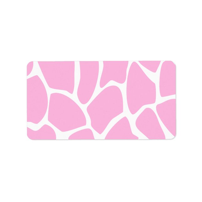 Giraffe Print Mönster i Candy Rosa. Adressetikett (Framsidan)