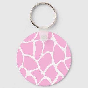 Giraffe Print Mönster i Candy Rosa. Nyckelring