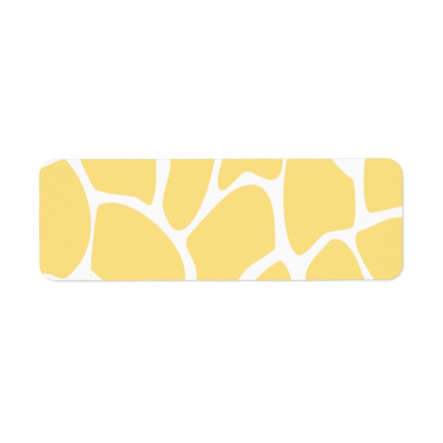 Giraffe Print Mönster i Gult. Returadress Etikett (Framsidan)