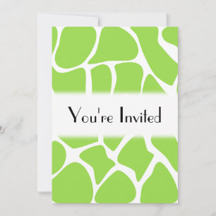 Giraffe Print Mönster i Lime Green. Inbjudningar