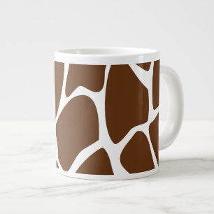 Giraffe Print Mönster i Mörk Brown. Jumbo Mugg