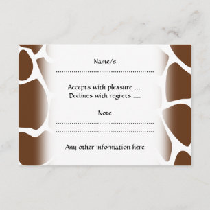 Giraffe Print Mönster i Mörk Brown. OSA Kort