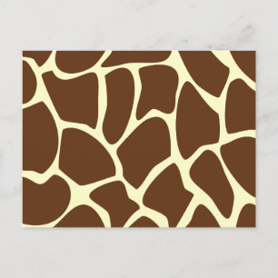 Giraffe Print Mönster i Mörk Brown. Vykort