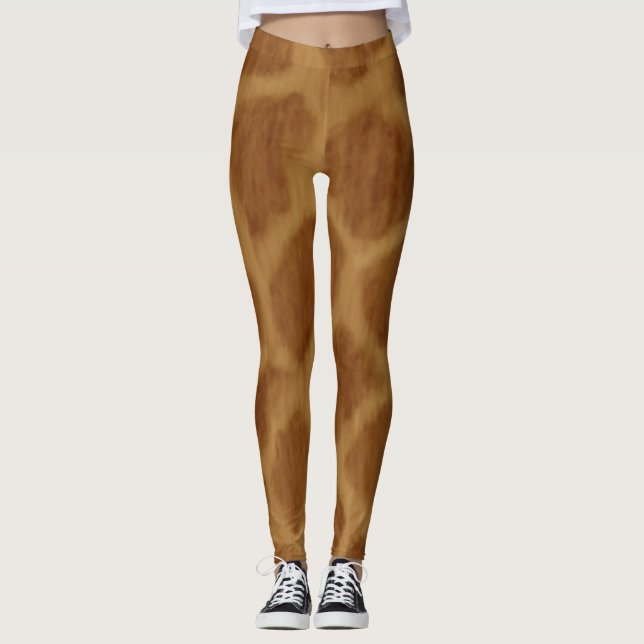 Giraffe Print Mönster Leggings (Framsida)
