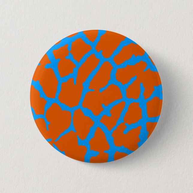 Giraffe Print Orange Cyan Knapp (Framsida)