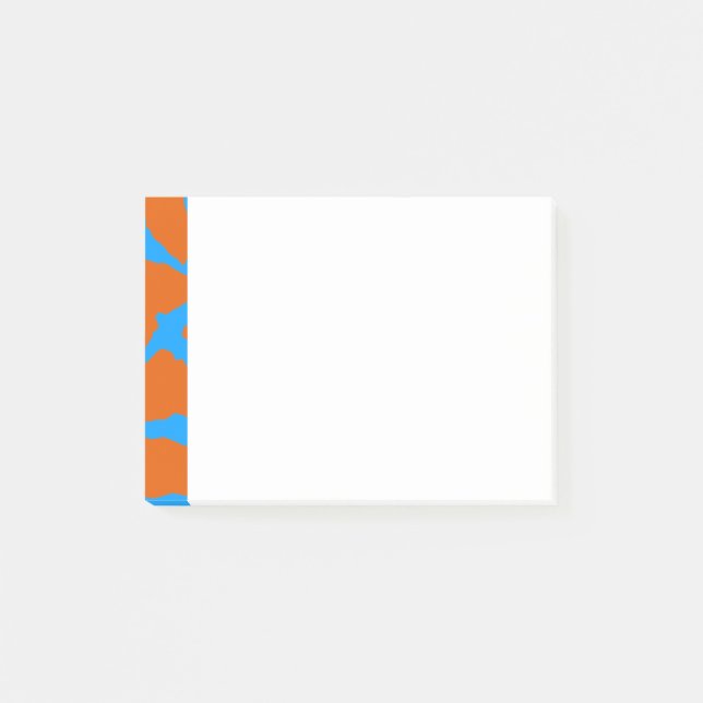 Giraffe Print Orange Cyan Post-it Block (Framsida)
