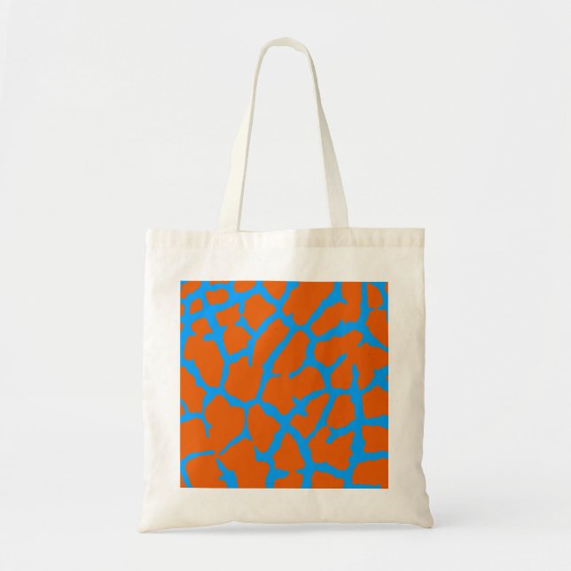 Giraffe Print Orange Cyan Tygkasse (Framsidan)