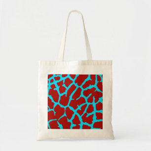 Giraffe Print Red Cyan Tygkasse