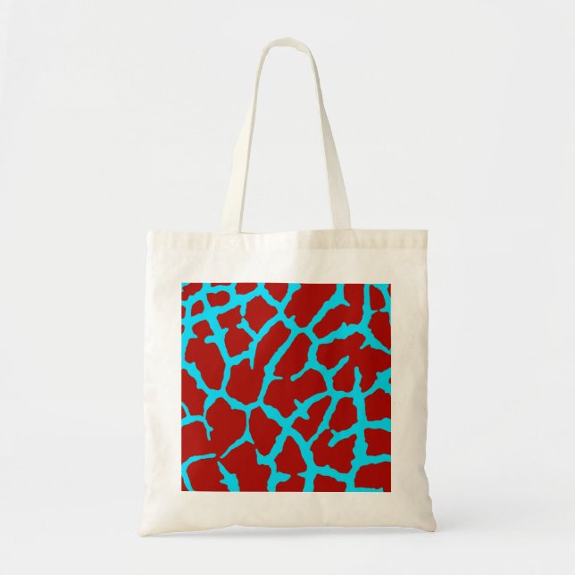 Giraffe Print Red Cyan Tygkasse (Framsidan)