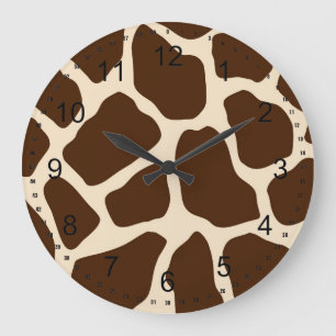 Giraffe Print Stor Klocka