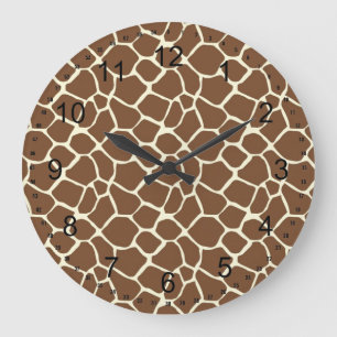 Giraffe Print Stor Klocka