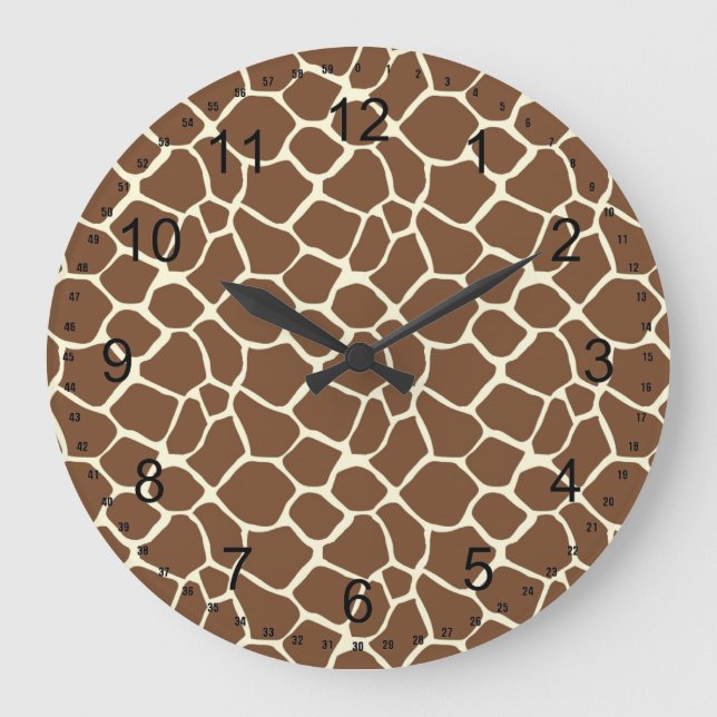 Giraffe Print Stor Klocka (Framsida)