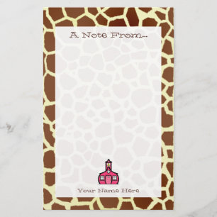 Giraffe Print Teacher Stationery Brevpapper
