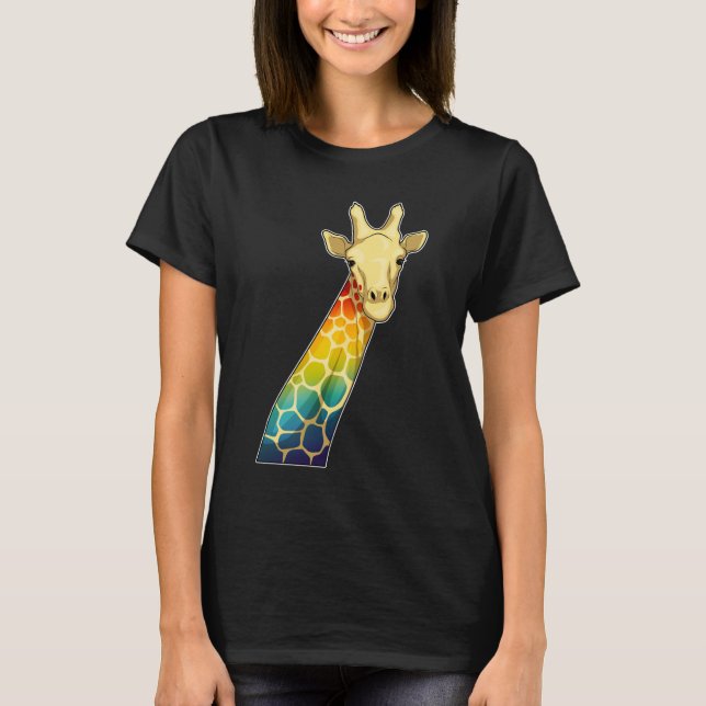Giraffe Rainbow T Shirt (Framsida)