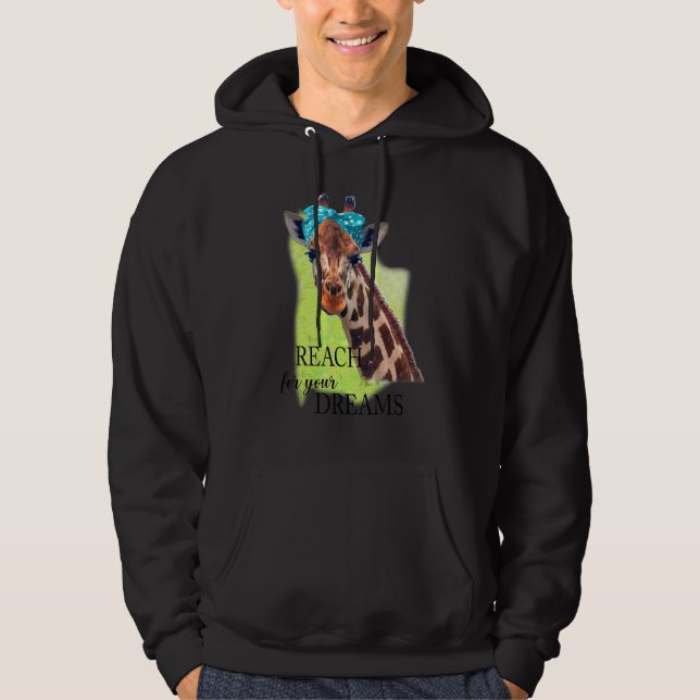 Giraffe Reach för din Dream Joke-inspiration Hoodie (Framsida)