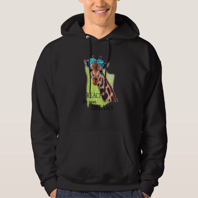 Giraffe Reach för din Dream Joke-inspiration Hoodie (Framsida)