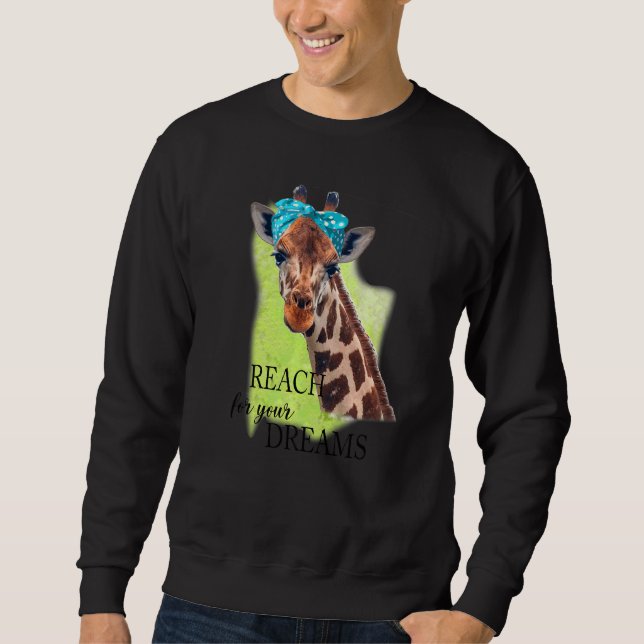 Giraffe Reach för din Dream Joke-inspiration Lång Ärmad Tröja (Framsida)