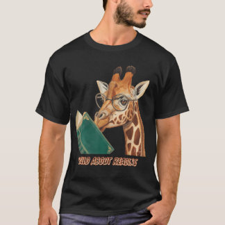 Giraffe Reading Book Eyeglasses Animals Teachers Z T Shirt