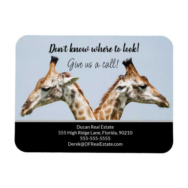 Giraffe real gods marknadsföring sälj vykort magnet (Horisontell)