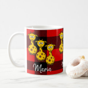 Giraffe Red Black Play Mugg