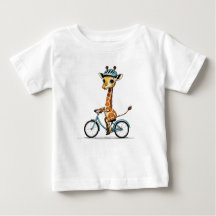 Giraffe Riding a Bicycle - Handritad pennkonst