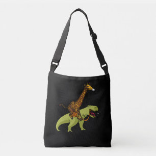 Giraffe Riding T-Rex Dinosaur Funny Animals Axelväska