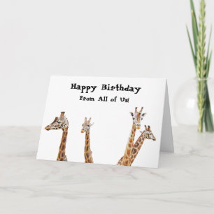 Giraffe Roligt Photo - från oss alla! Födelsedag Kort