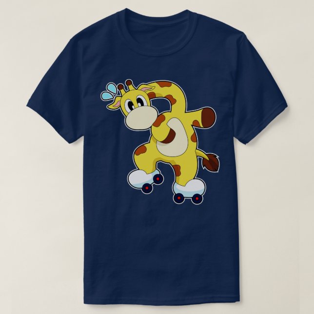 Giraffe Roller-skridskor Inline Skates T Shirt (Design framsida)