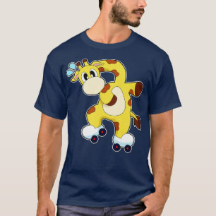 Giraffe Roller-skridskor Inline Skates T Shirt